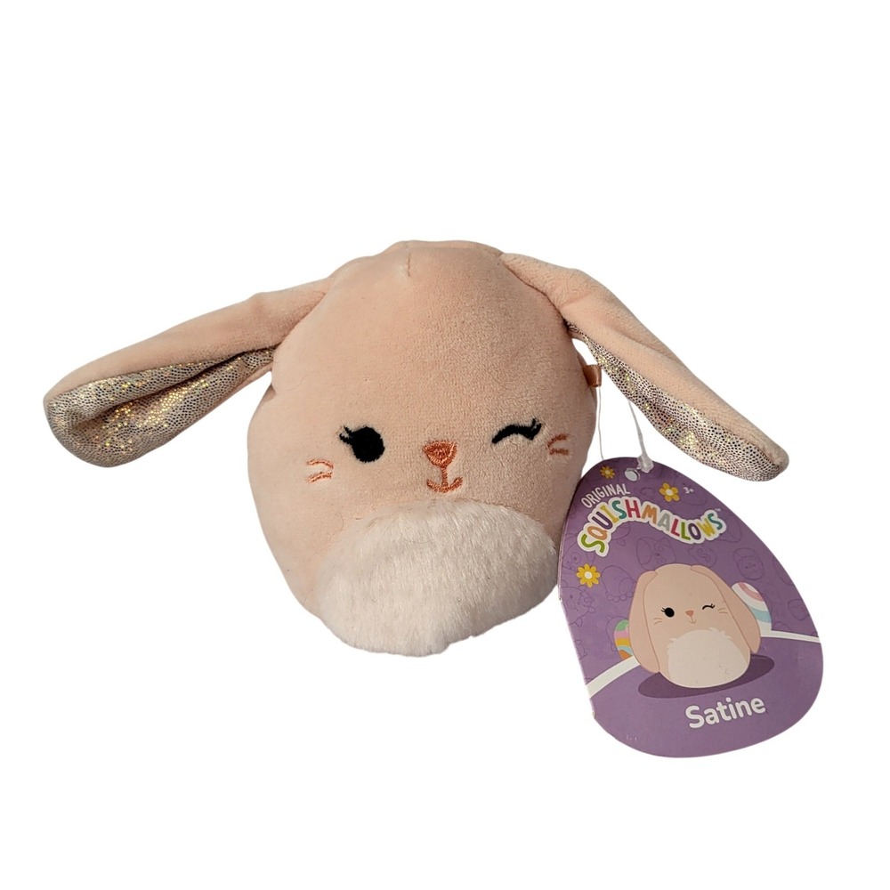 New Squishmallows Satine Pink Peach Bunny Rabbit Plush Stuffed Animal Easter Nwt